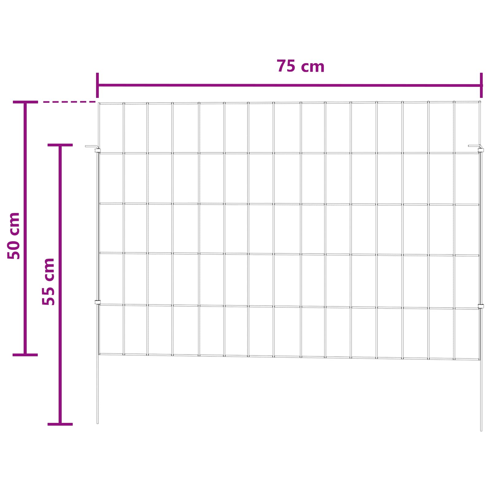 Tuin omheining met palen 12 pcs 75 x 50 cm Mesh Zilverkleurig is nu te koop bij PeponiXL, paradijselijk wonen!
