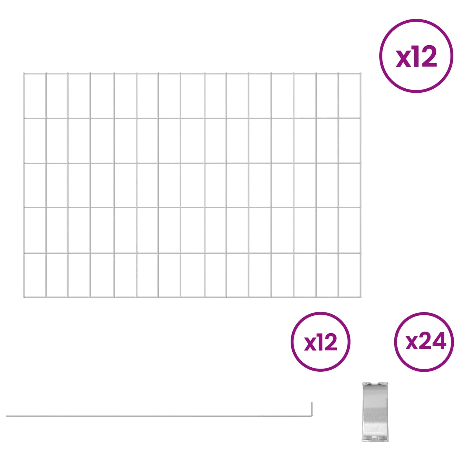 Tuin omheining met palen 12 pcs 75 x 50 cm Mesh Zilverkleurig is nu te koop bij PeponiXL, paradijselijk wonen!
