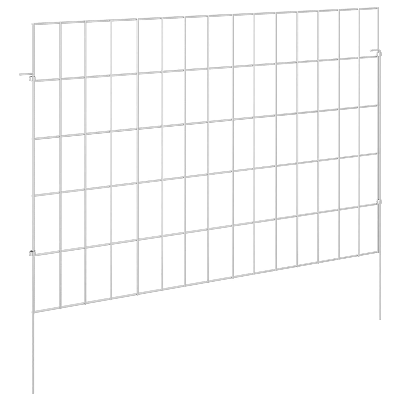 Tuin omheining met palen 24 pcs 75 x 50 cm Mesh Zilverkleurig is nu te koop bij PeponiXL, paradijselijk wonen!