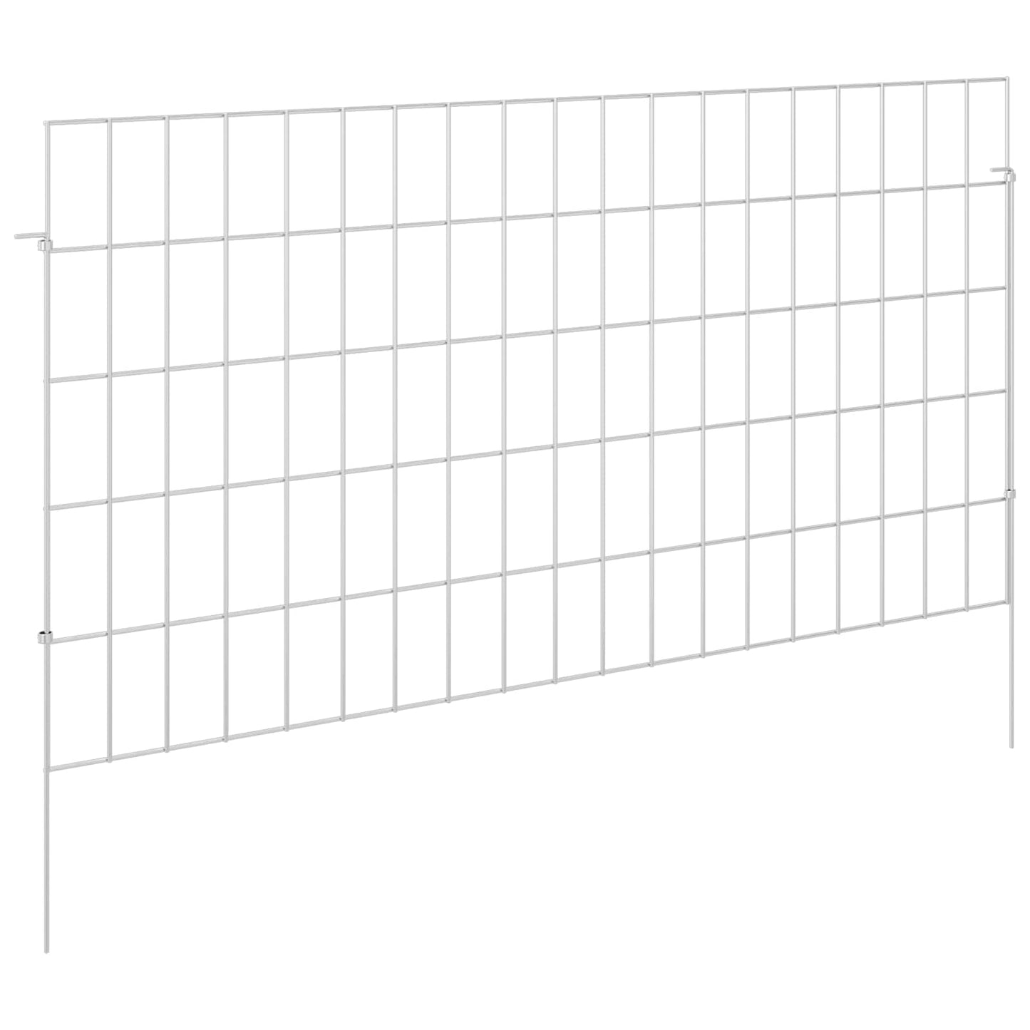 Tuin omheining met palen 12 pcs 95 x 50 cm Mesh Zilverkleurig is nu te koop bij PeponiXL, paradijselijk wonen!