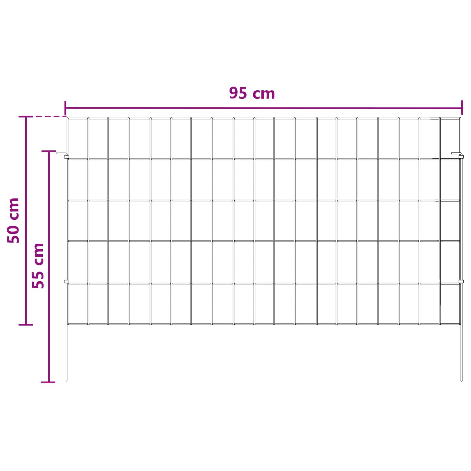 Tuin omheining met palen 24 pcs 95 x 50 cm Mesh Zilverkleurig is nu te koop bij PeponiXL, paradijselijk wonen!