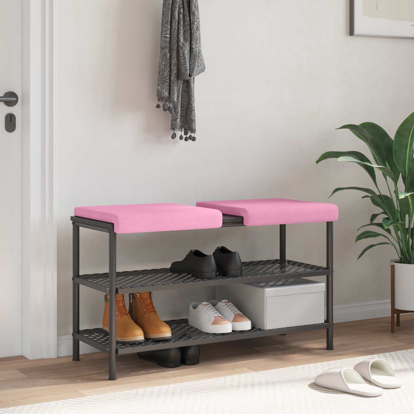 Bankkussen 2 pcs Stof Roze Diepte 35 cm