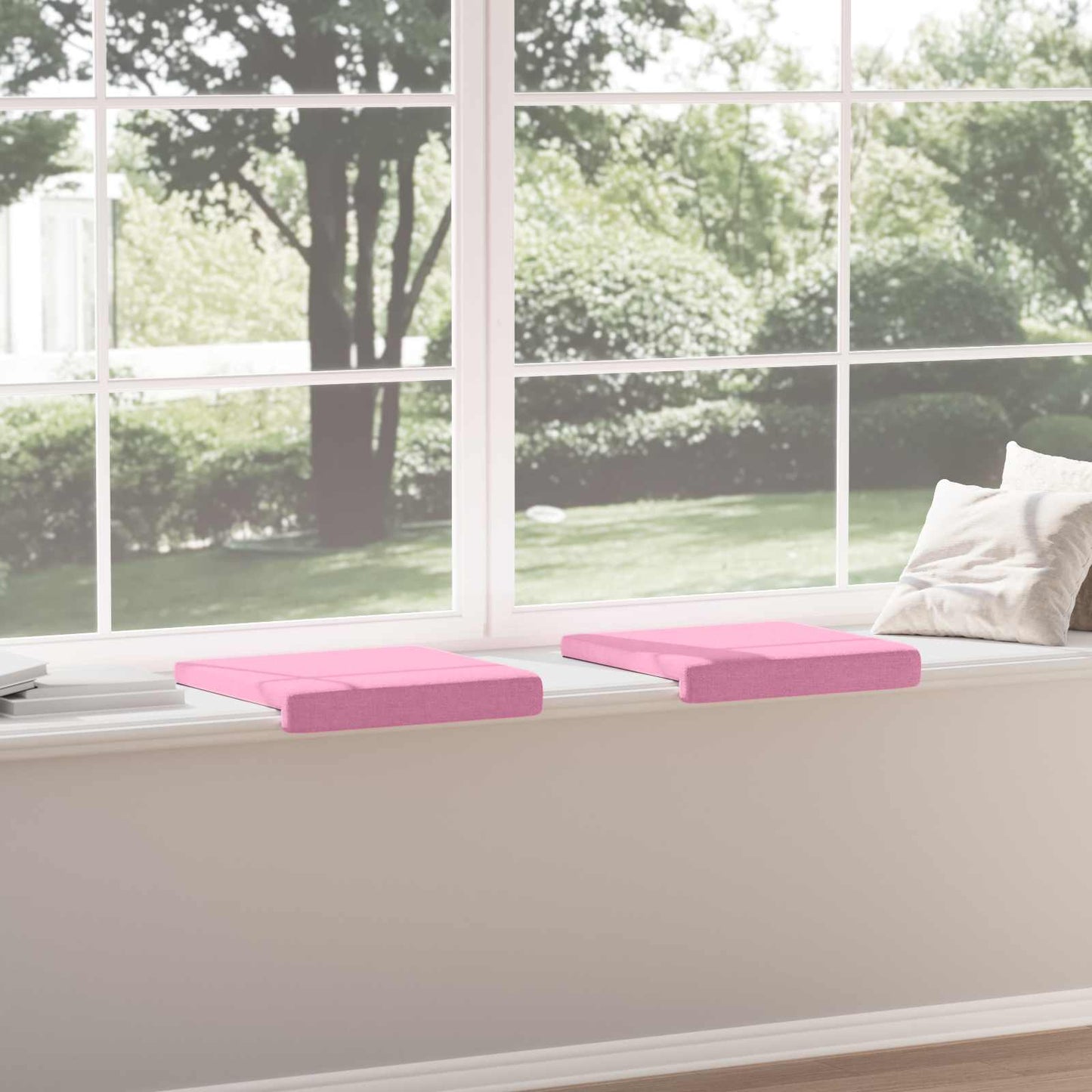 Bankkussen 2 pcs Stof Roze Diepte 35 cm