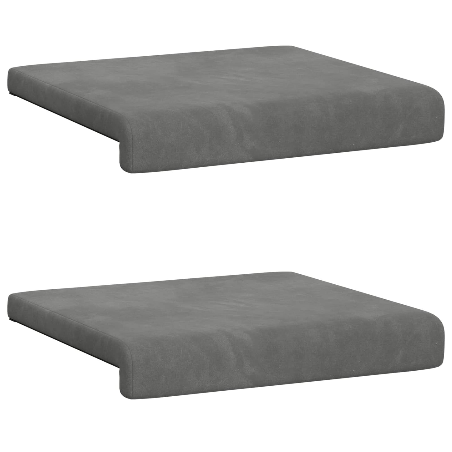 Bankkussen 2 pcs fluweel Donkergrijs Diepte 35 cm