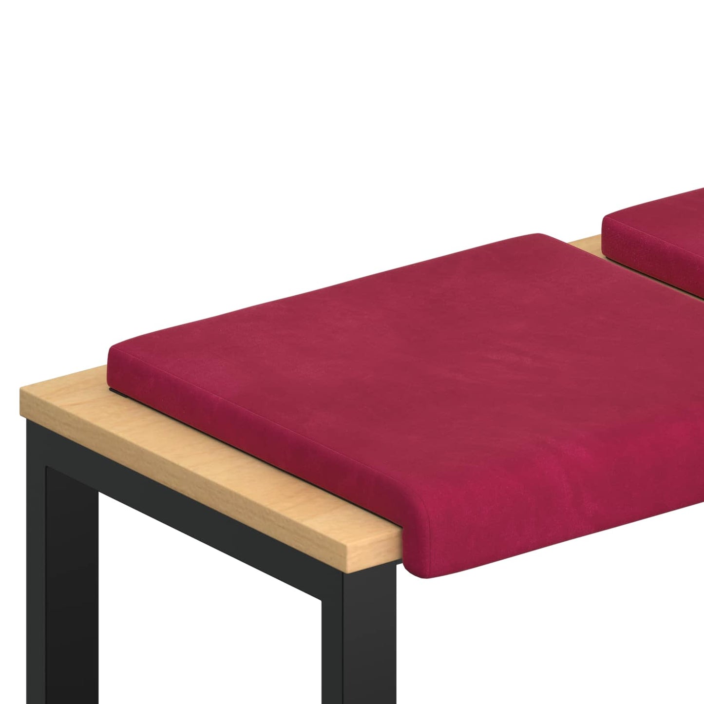 Bankkussen 2 pcs fluweel Wijnrood Diepte 35 cm