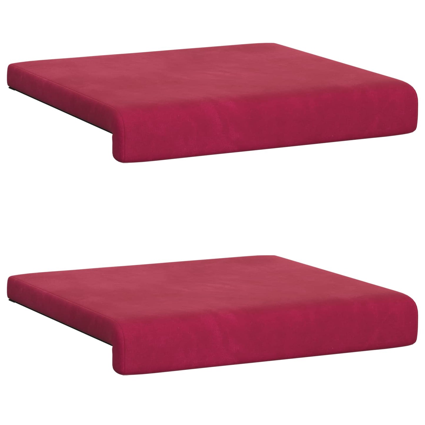 Bankkussen 2 pcs fluweel Wijnrood Diepte 35 cm