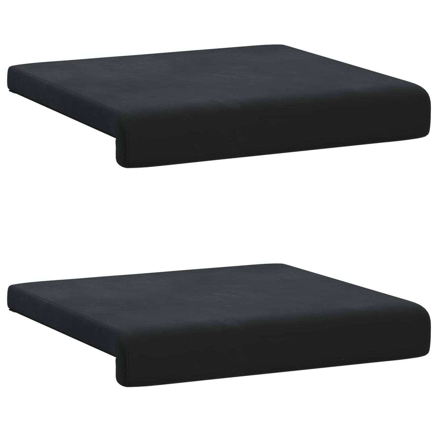 Bankkussen 2 pcs fluweel Zwart Diepte 35 cm