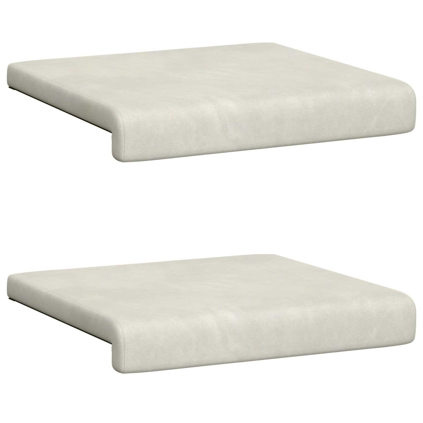 Bankkussen 2 pcs fluweel Crèmekleurig Diepte 35 cm