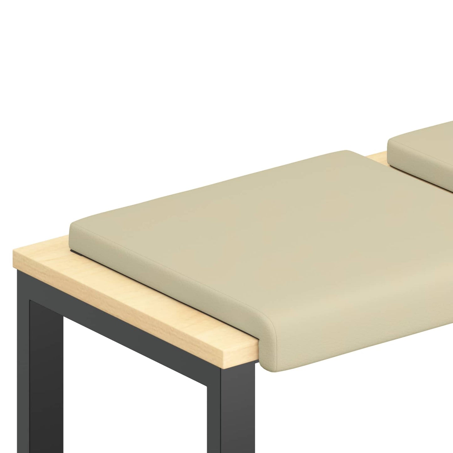 Bankkussen 2 pcs Kunstleer Crèmekleurig Diepte 35 cm