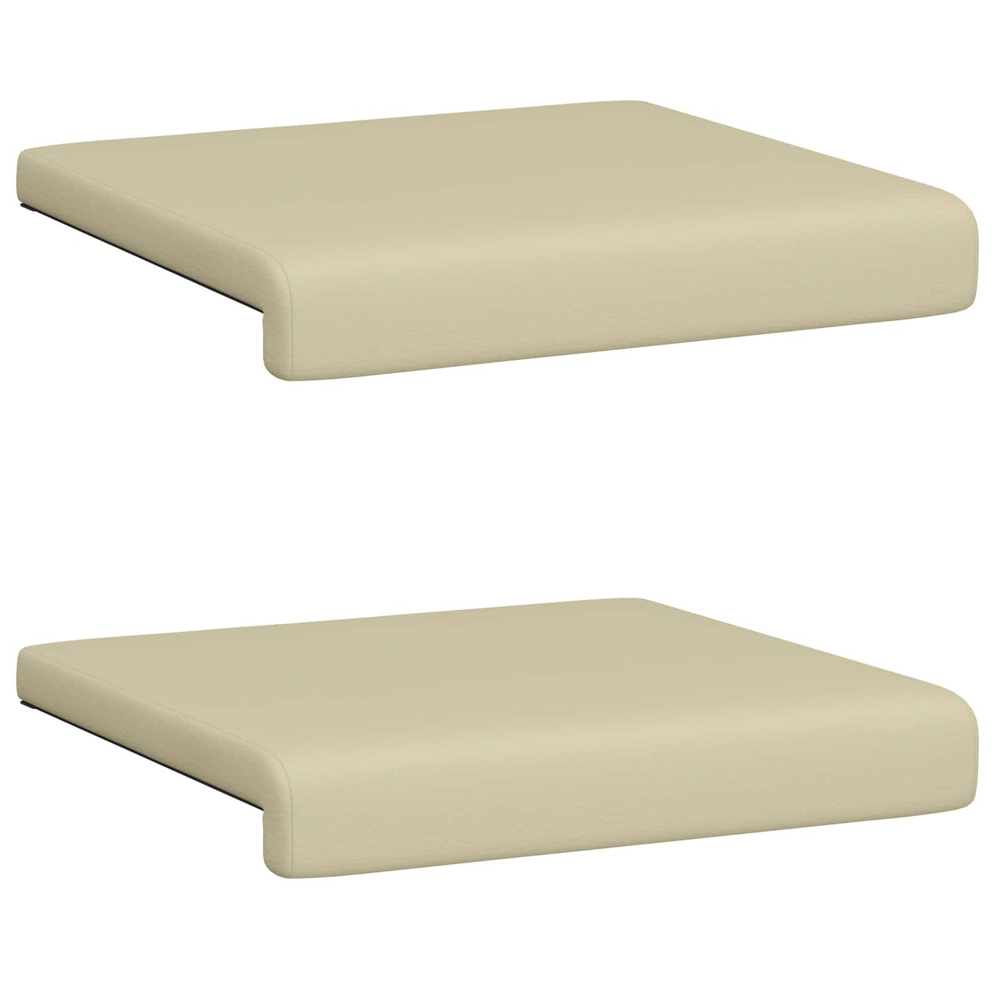 Bankkussen 2 pcs Kunstleer Crèmekleurig Diepte 35 cm