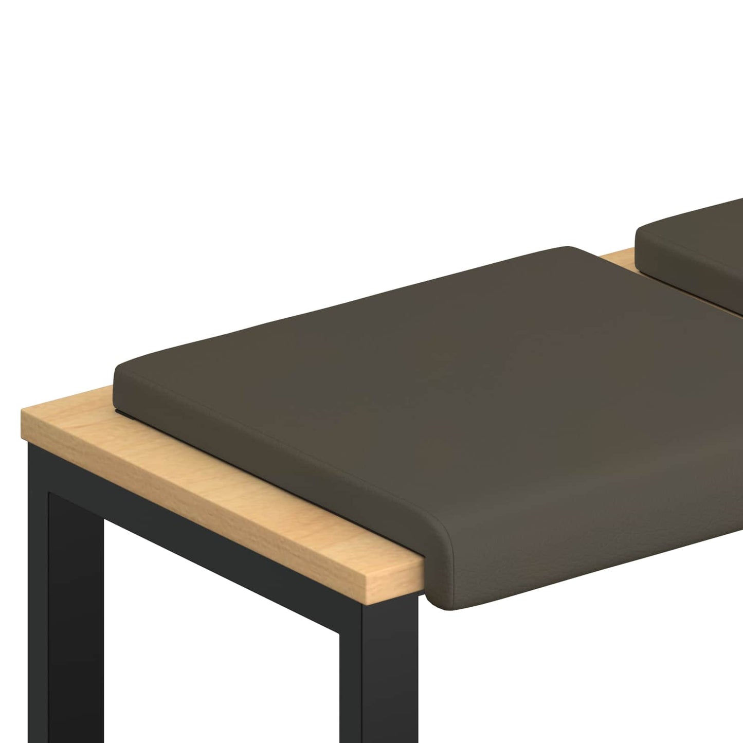 Bankkussen 2 pcs Kunstleer Grijs Diepte 35 cm