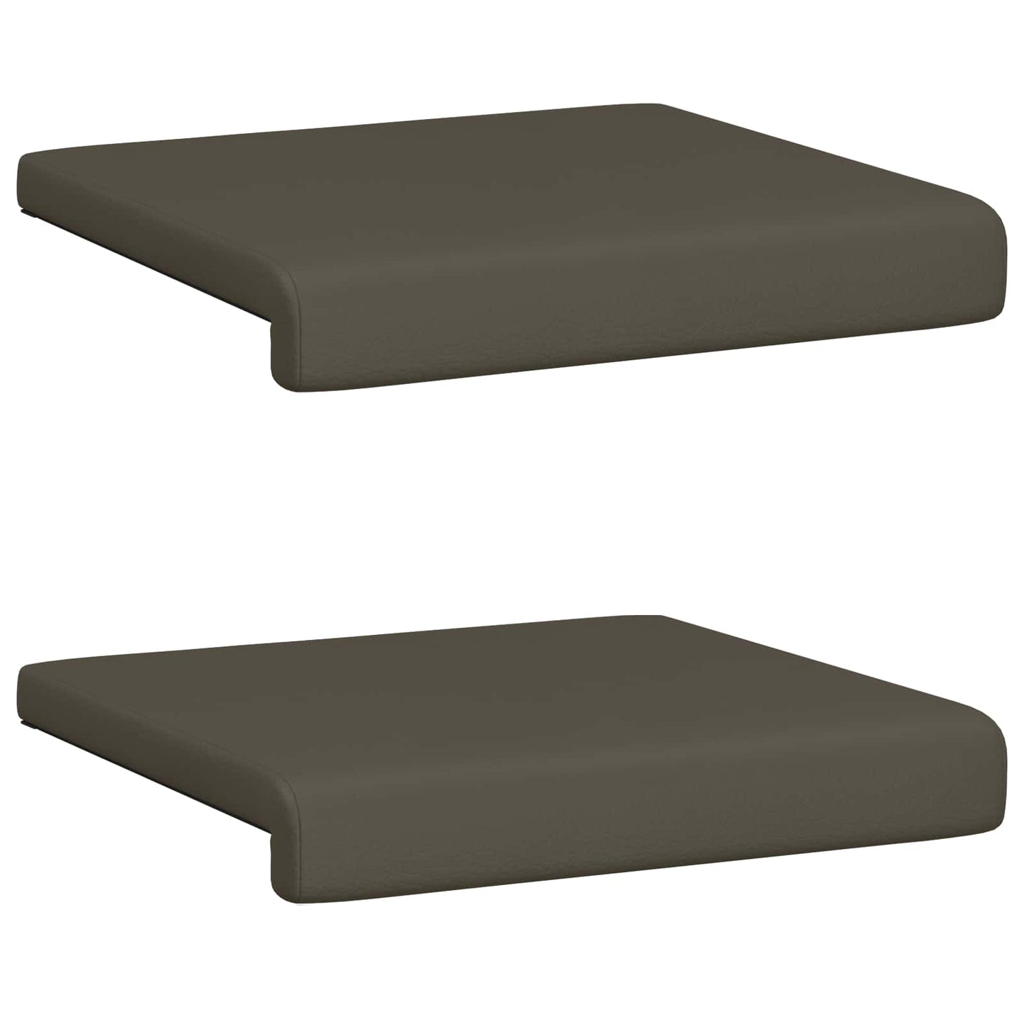 Bankkussen 2 pcs Kunstleer Grijs Diepte 35 cm
