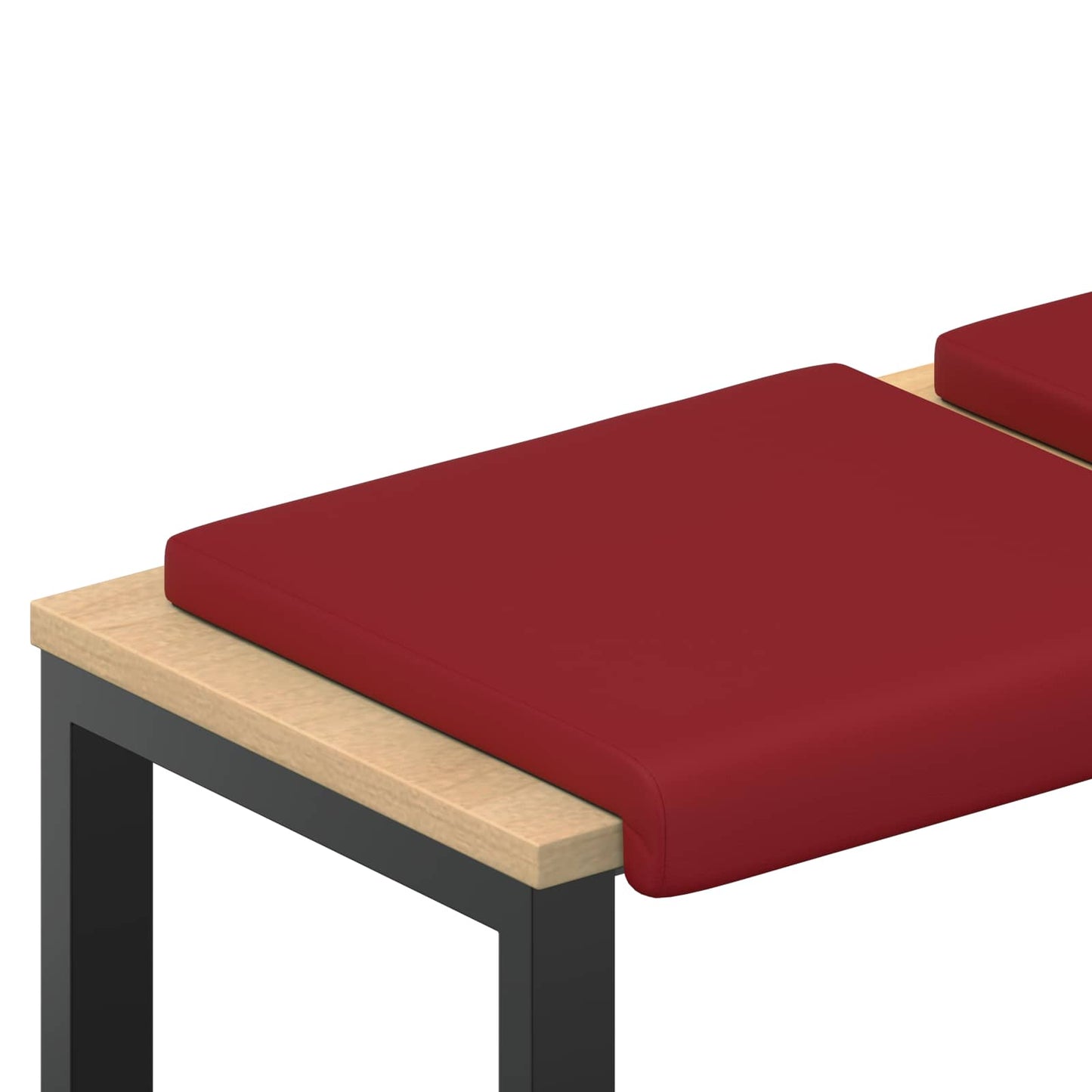 Bankkussen 2 pcs Kunstleer Wijnrood Diepte 35 cm