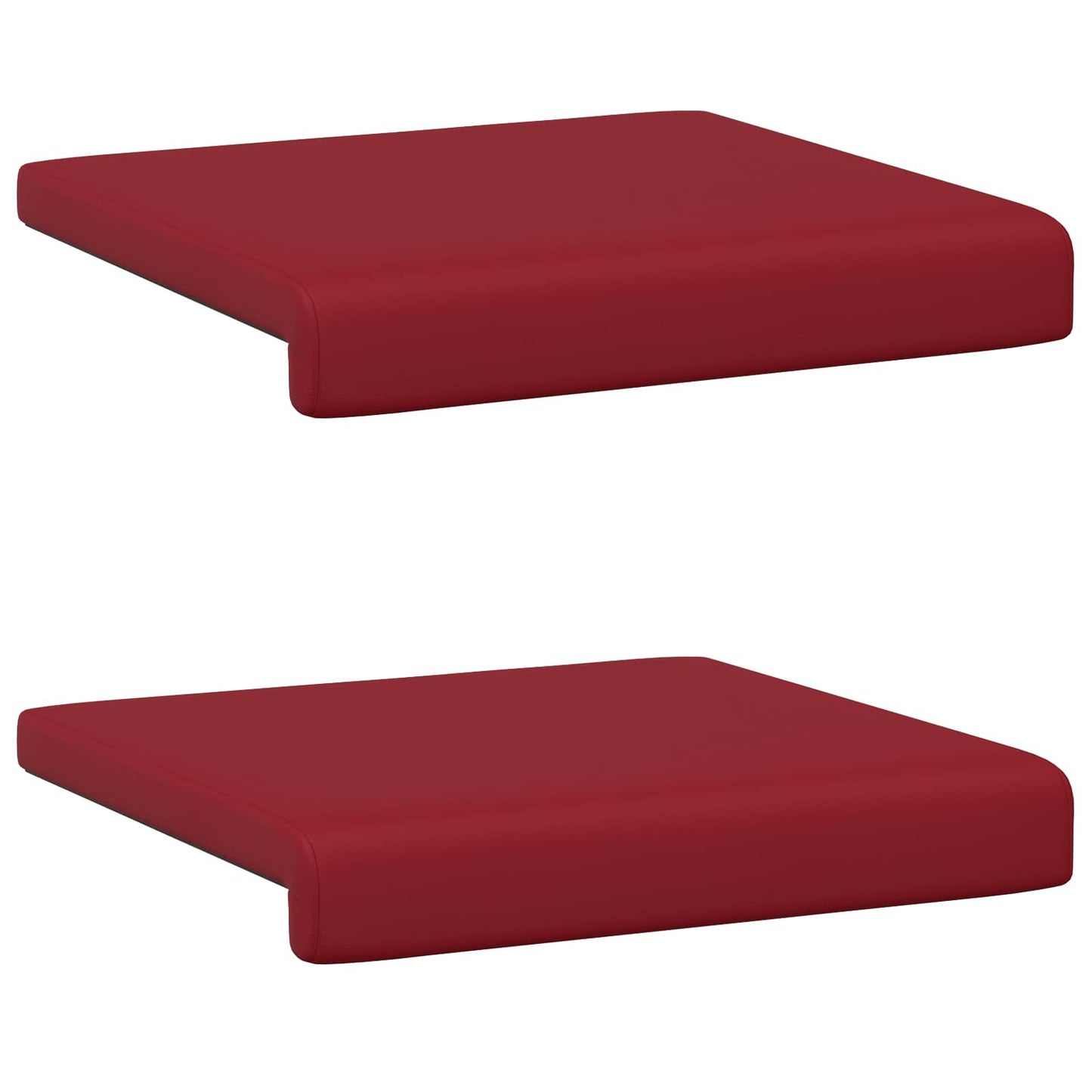 Bankkussen 2 pcs Kunstleer Wijnrood Diepte 35 cm