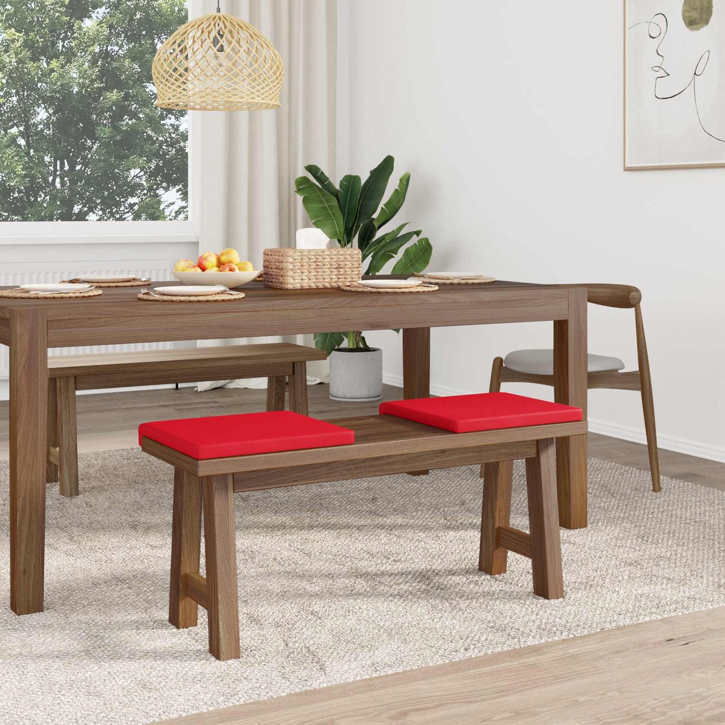 Bankkussen 2 pcs Kunstleer Rood Diepte 35 cm