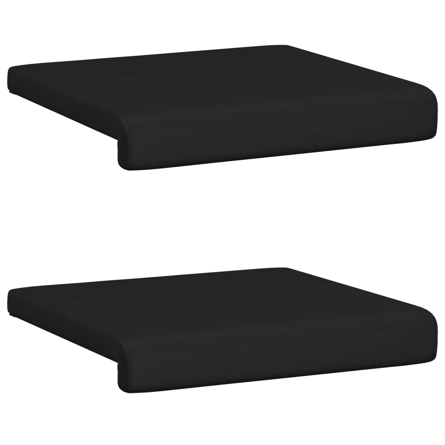 Bankkussen 2 pcs Kunstleer Zwart Diepte 35 cm