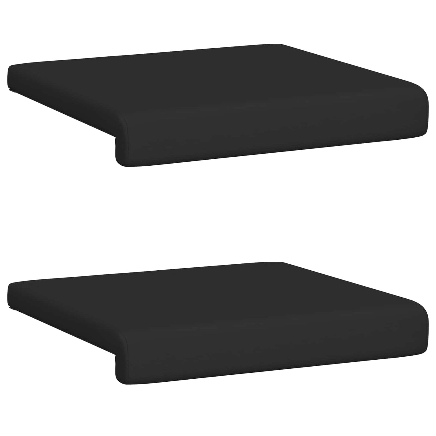 Bankkussen 2 pcs Kunstleer Zwart Diepte 35 cm