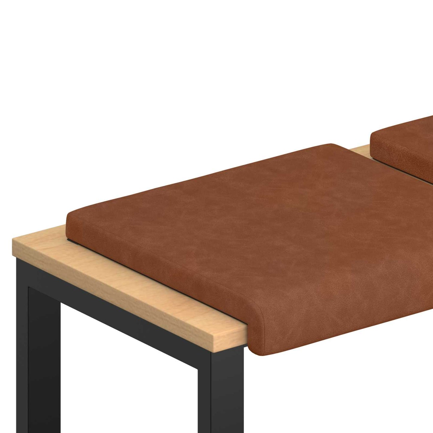 Bankkussen 2 pcs Kunstleer Bruin Diepte 35 cm