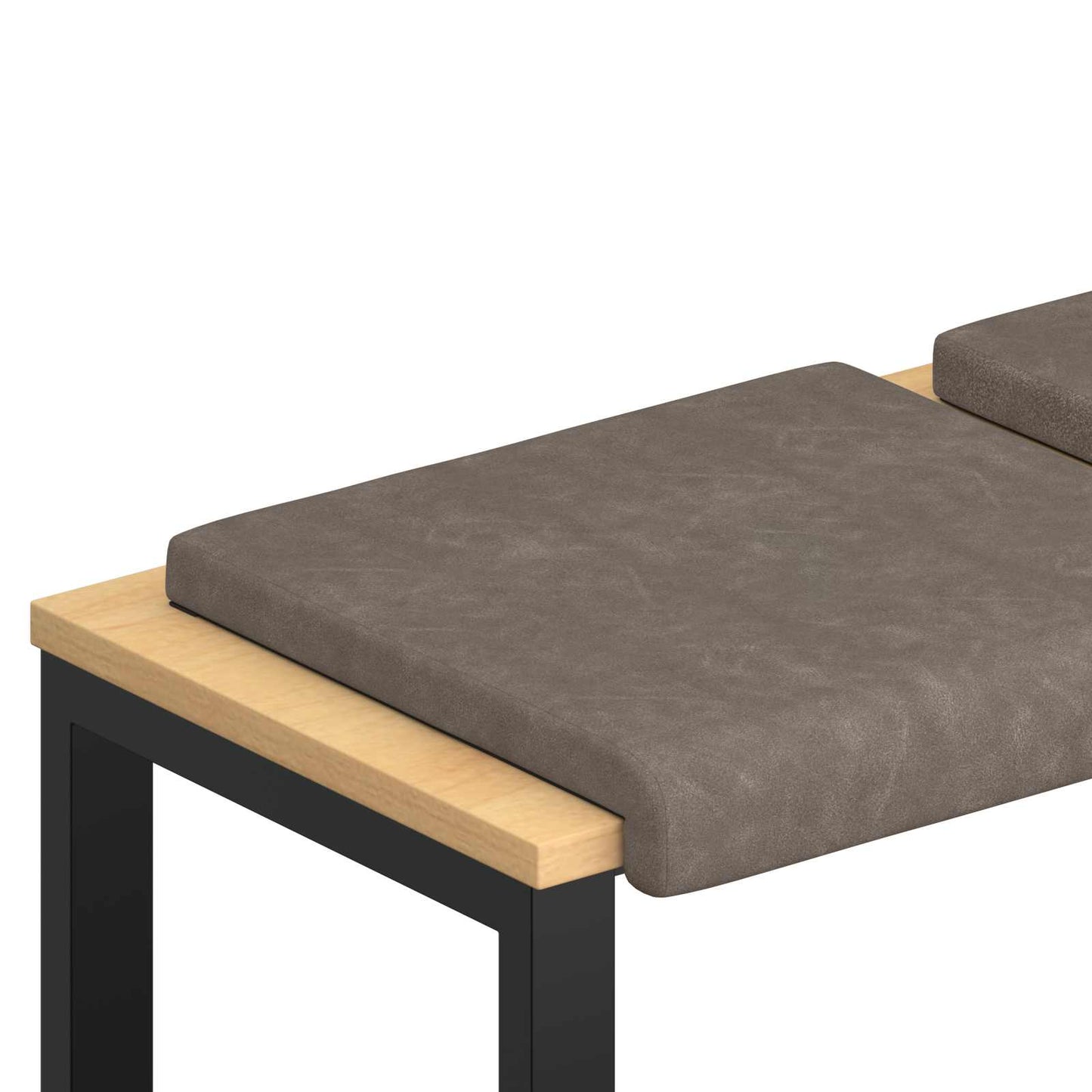 Bankkussen 2 pcs Kunstleer Grijs Diepte 35 cm