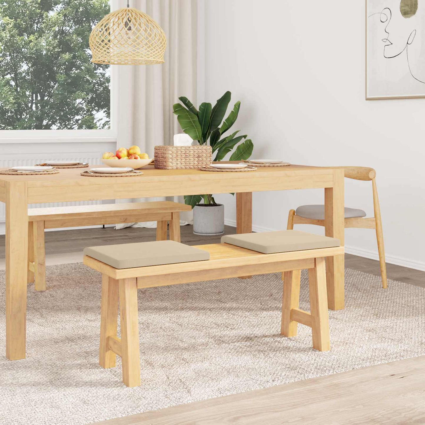 Bankkussen 2 pcs Microvezel Crèmekleurig Diepte 35 cm