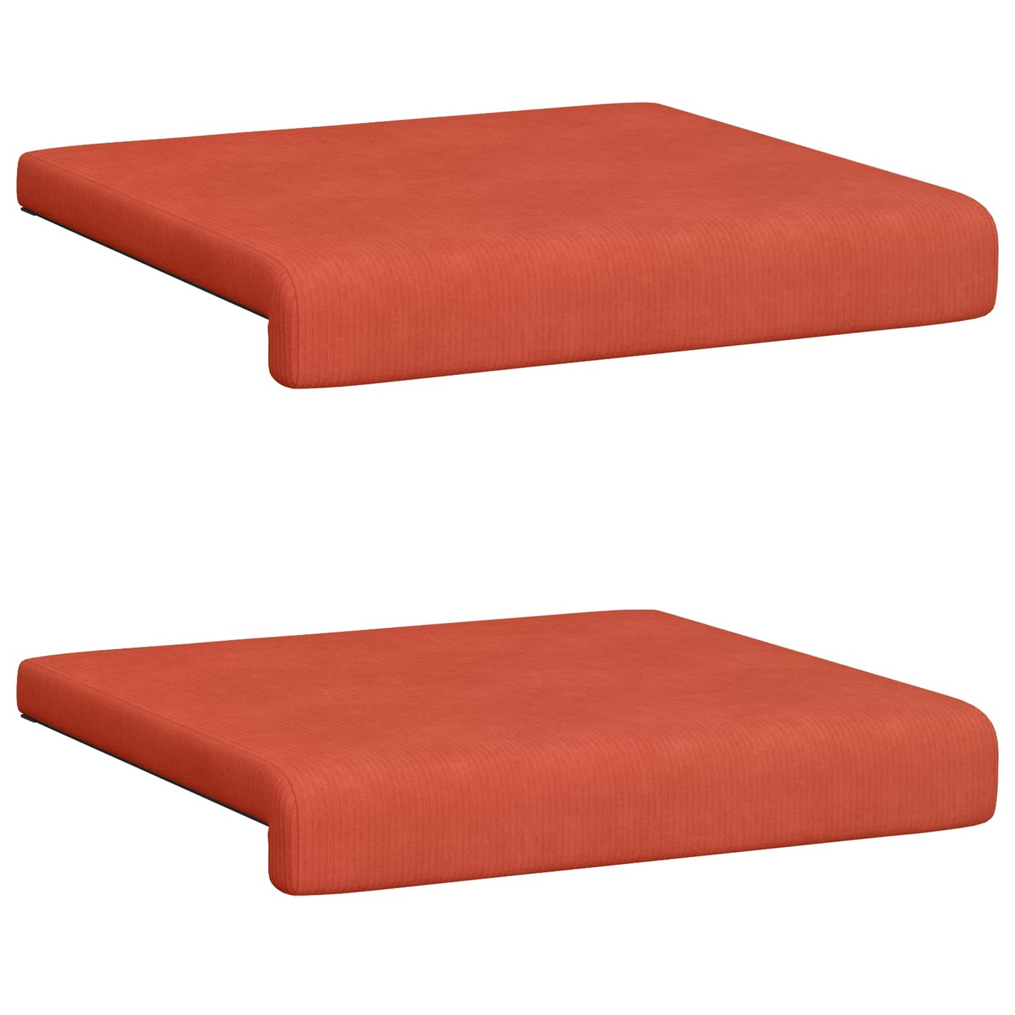 Bankkussen 2 pcs corduroy Rood-oranje Diepte 35 cm
