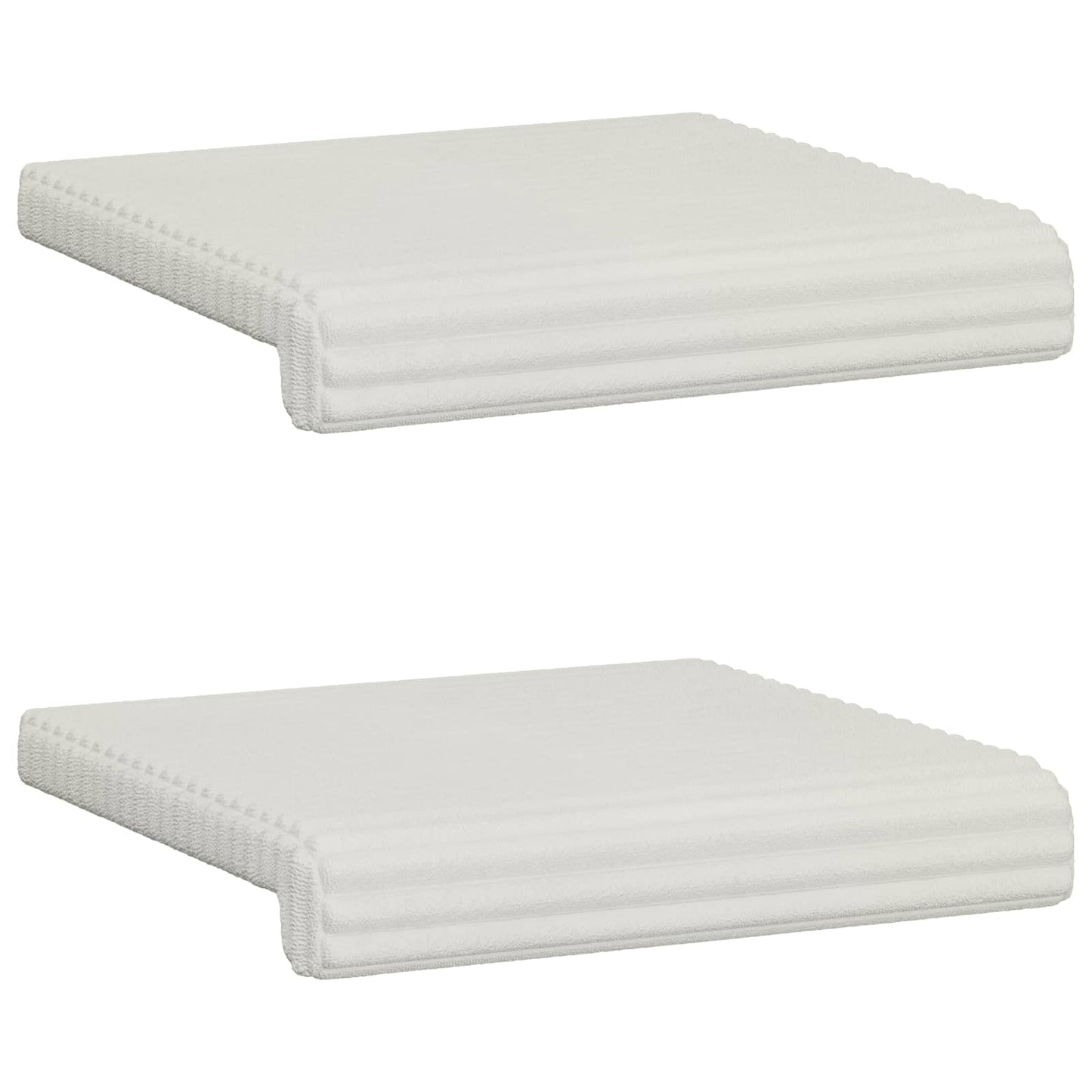 Bankkussen 2 pcs Pluche Corduroy Crèmekleurig Diepte 35 cm