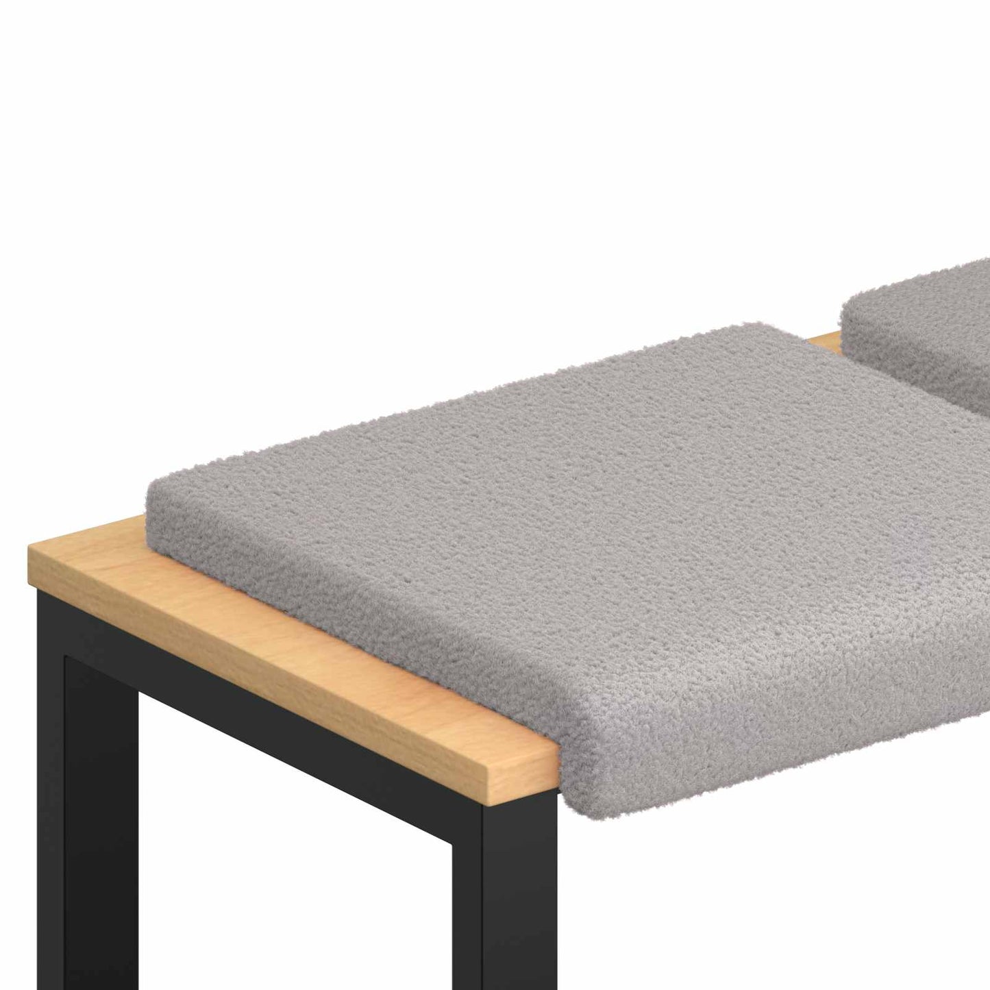Bankkussen 2 pcs Sherpa Stof Lichtgrijs Diepte 35 cm
