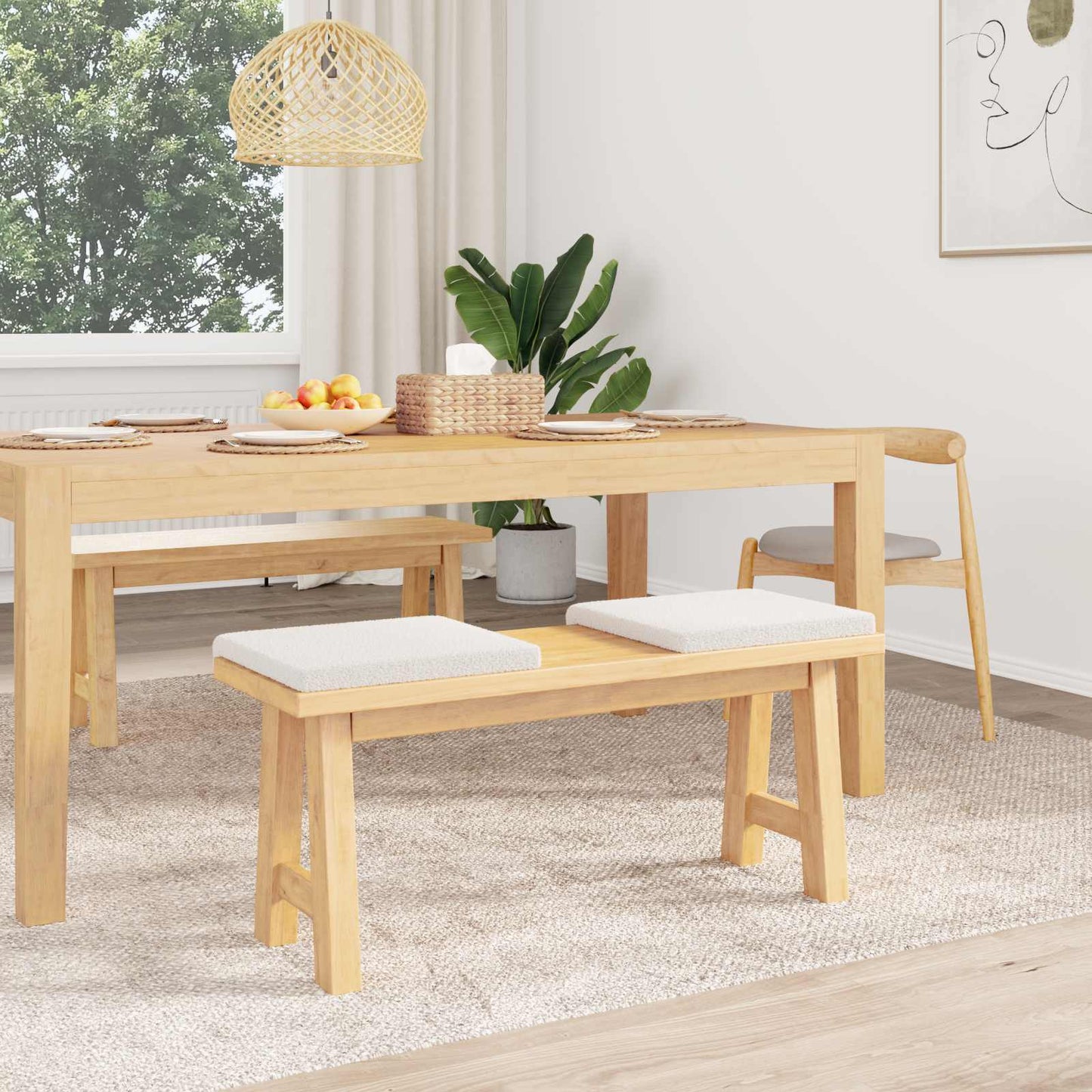 Bankkussen 2 pcs Sherpa Stof Crèmekleurig Diepte 35 cm