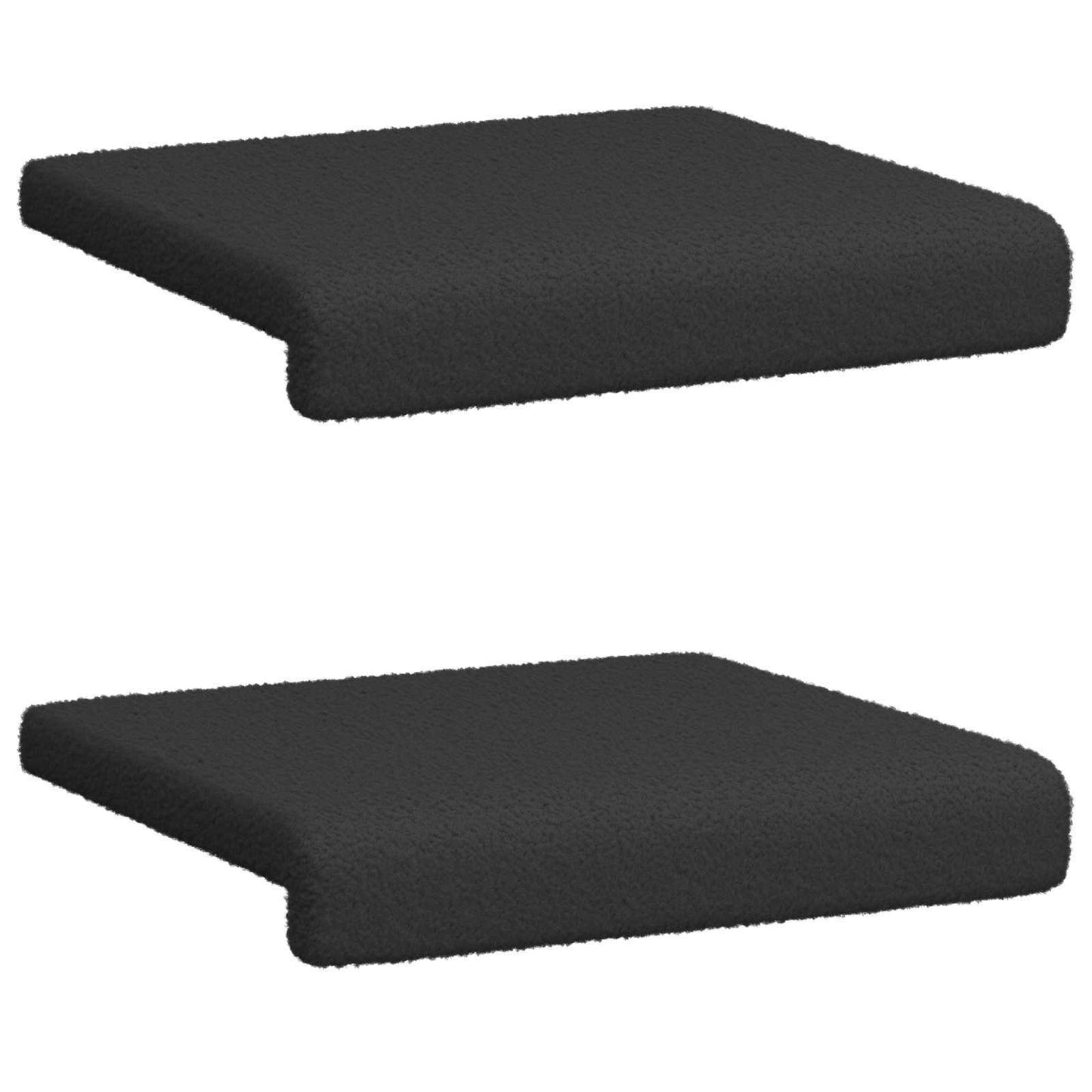 Bankkussen 2 pcs Sherpa Stof Zwart Diepte 35 cm