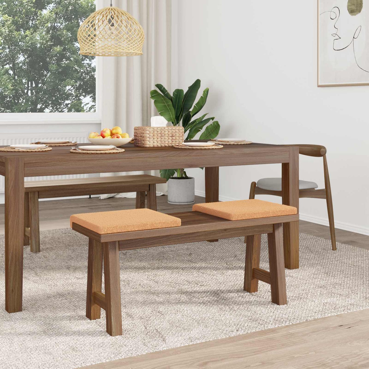 Bankkussen 2 pcs Sherpa Stof Beige Diepte 35 cm
