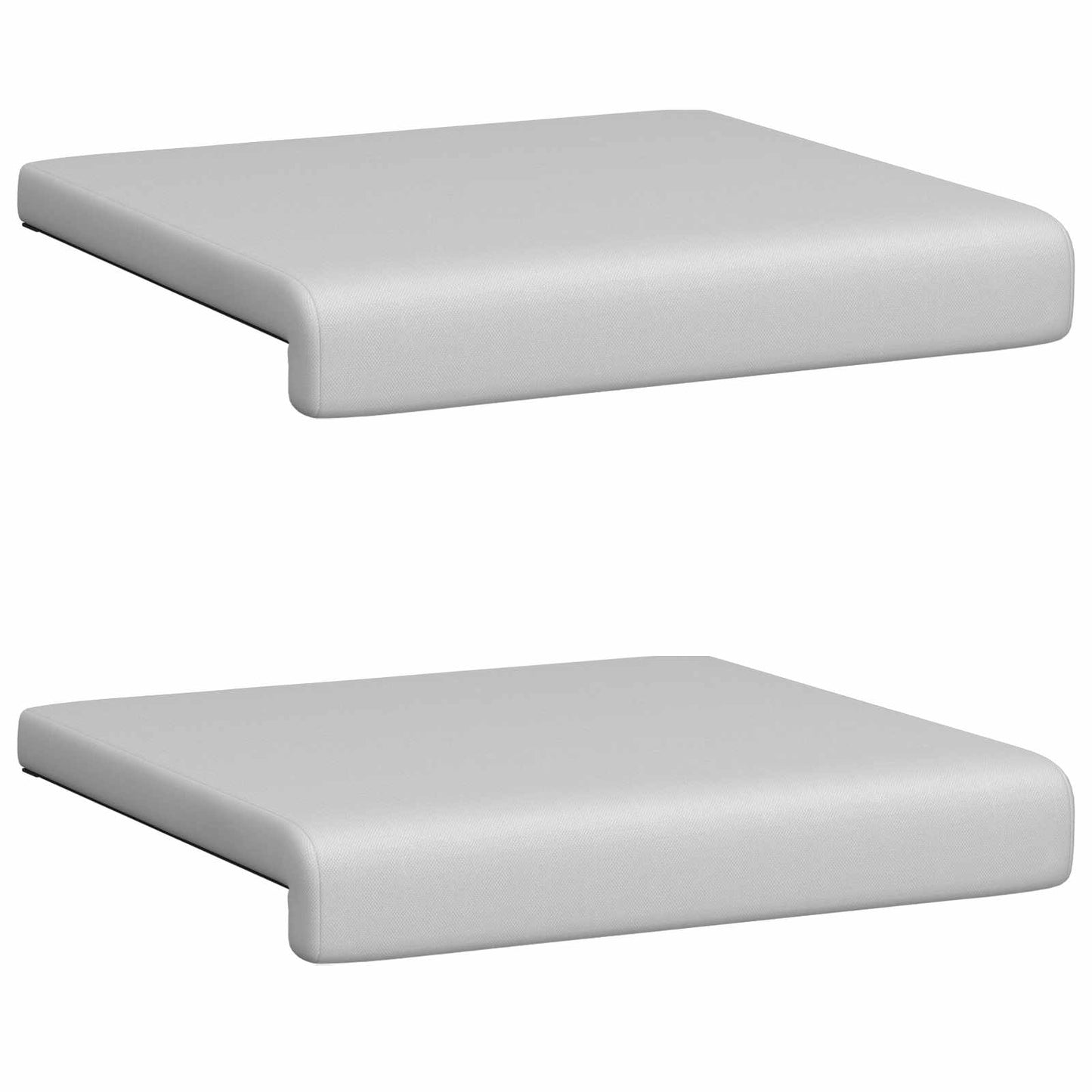 Bankkussen 2 pcs Textured Velvet Lichtgrijs Diepte 35 cm