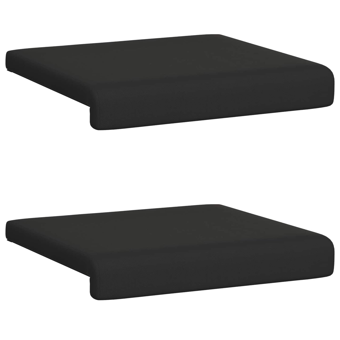 Bankkussen 2 pcs Textured Velvet Zwart Diepte 35 cm
