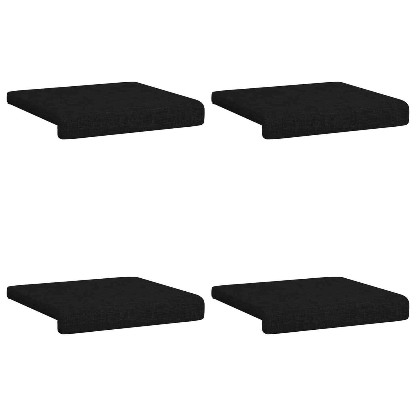 Bankkussen 4 pcs Stof Zwart Diepte 35 cm