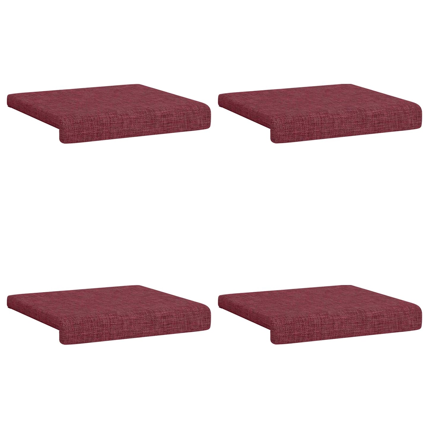 Bankkussen 4 pcs Stof Wijnrood Diepte 35 cm