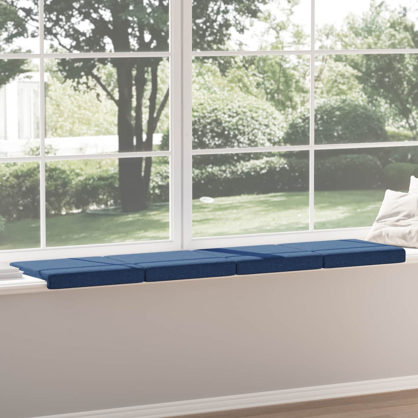 Bankkussen 4 pcs Stof Blauw Diepte 35 cm