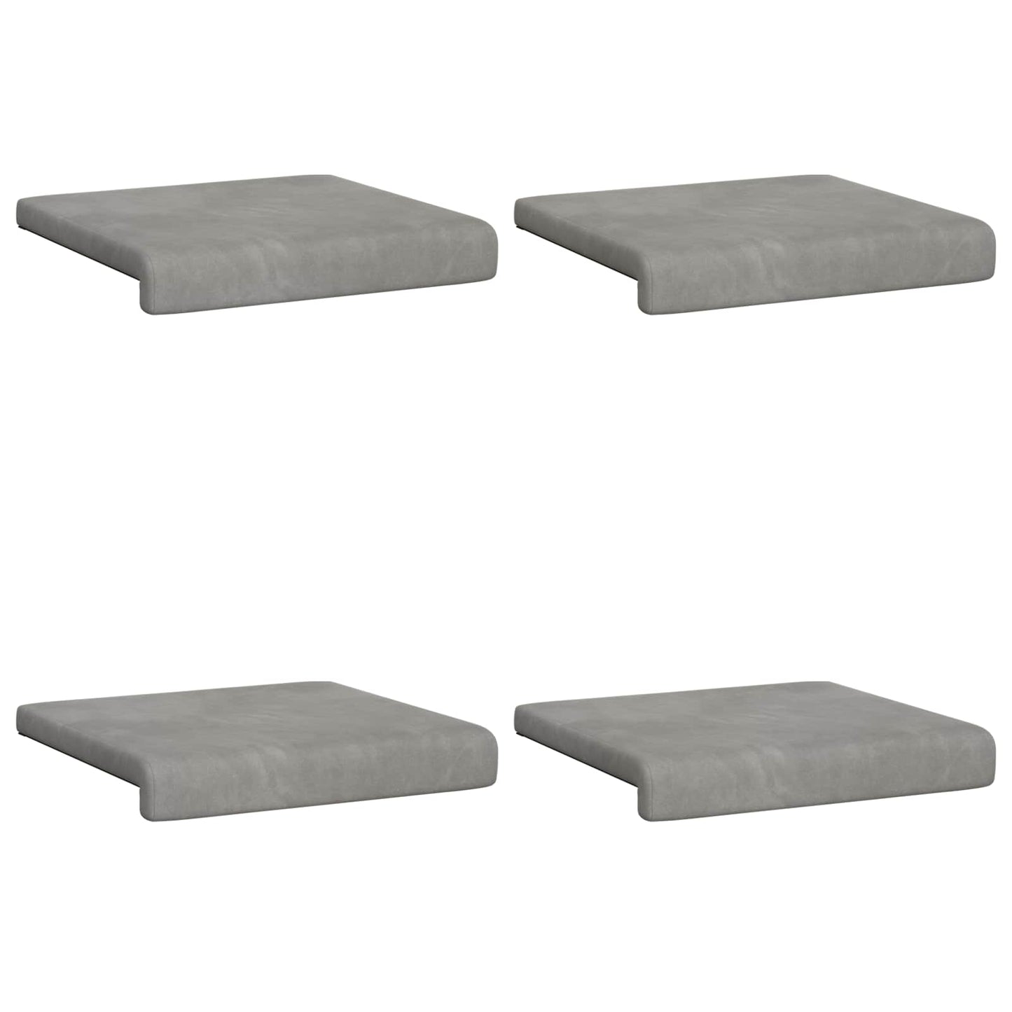 Bankkussen 4 pcs fluweel Lichtgrijs Diepte 35 cm