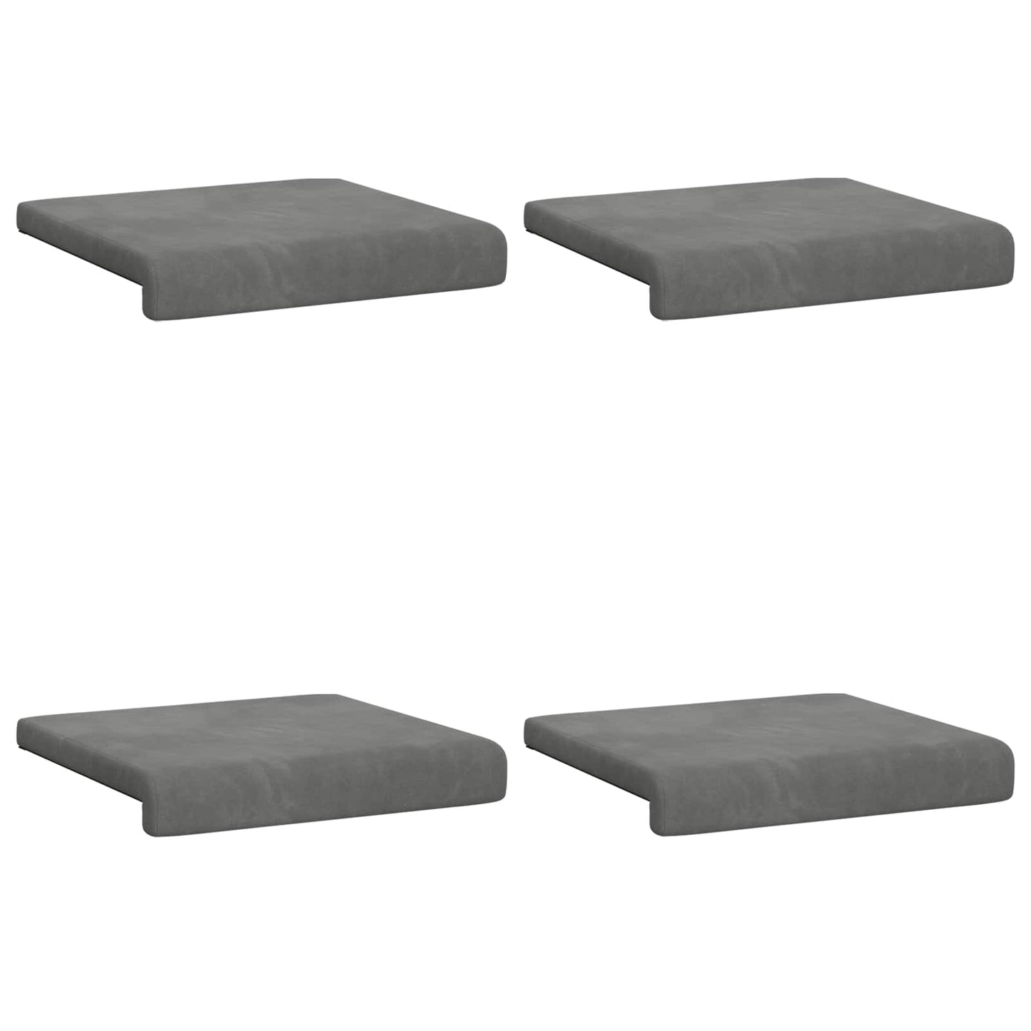Bankkussen 4 pcs fluweel Donkergrijs Diepte 35 cm