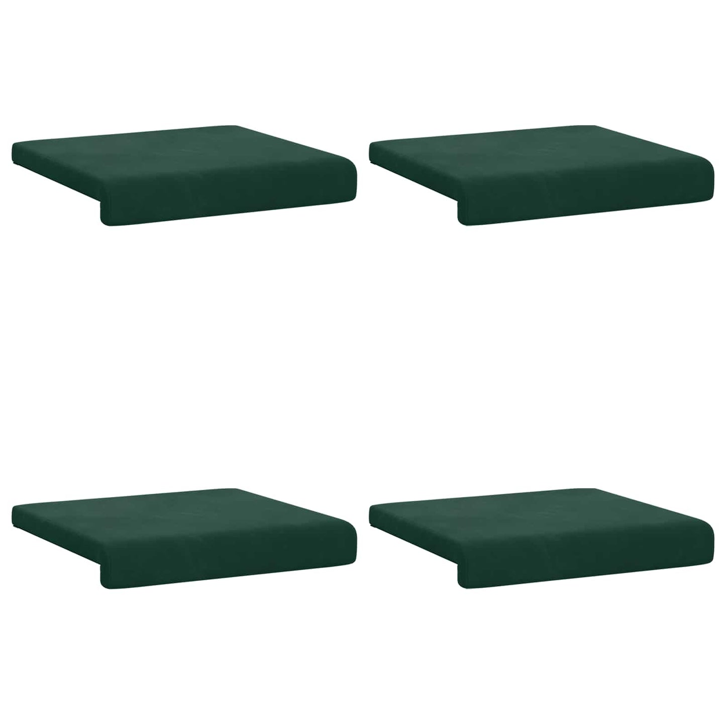 Bankkussen 4 pcs fluweel Donkergroen Diepte 35 cm