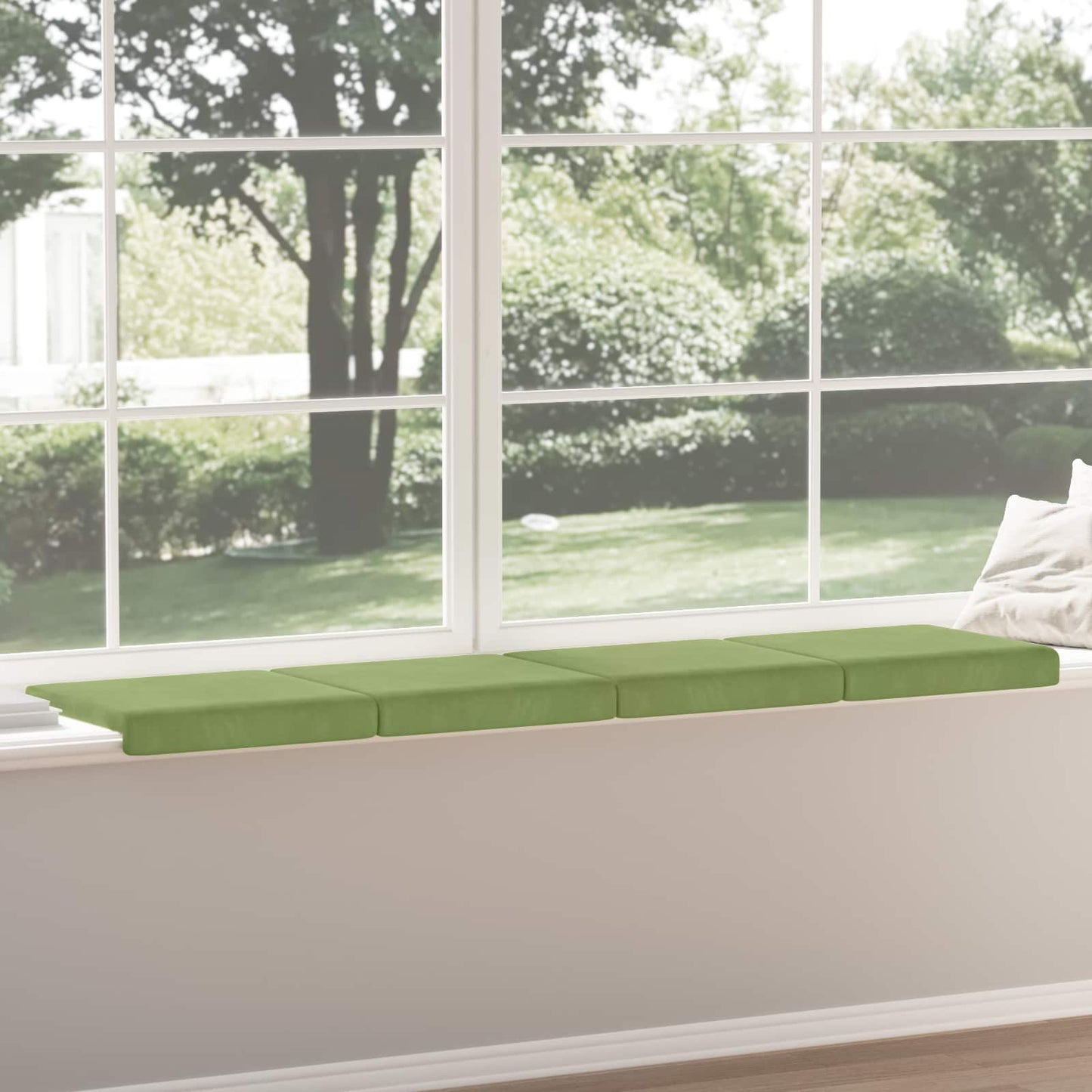 Bankkussen 4 pcs fluweel Lichtgroen Diepte 35 cm
