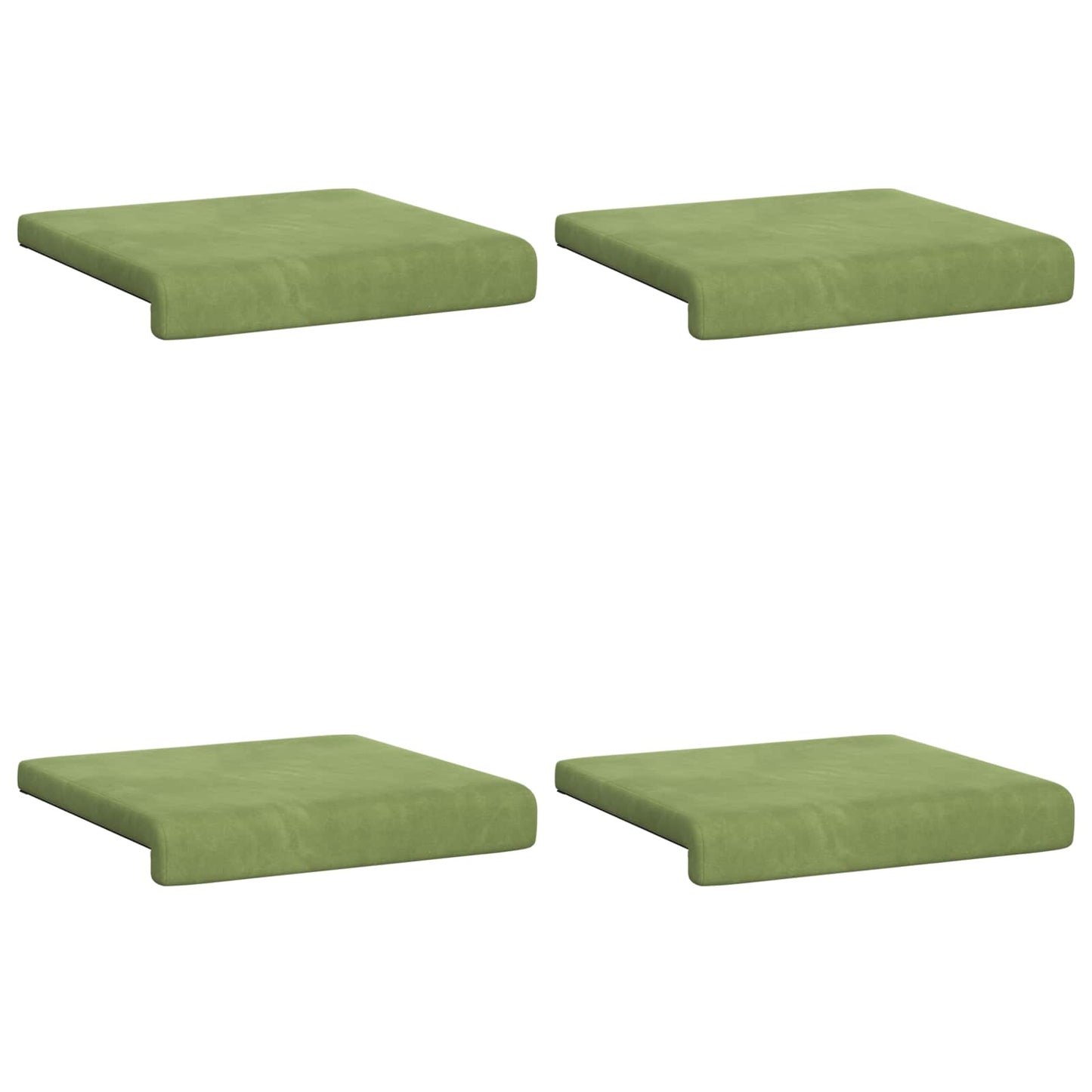 Bankkussen 4 pcs fluweel Lichtgroen Diepte 35 cm
