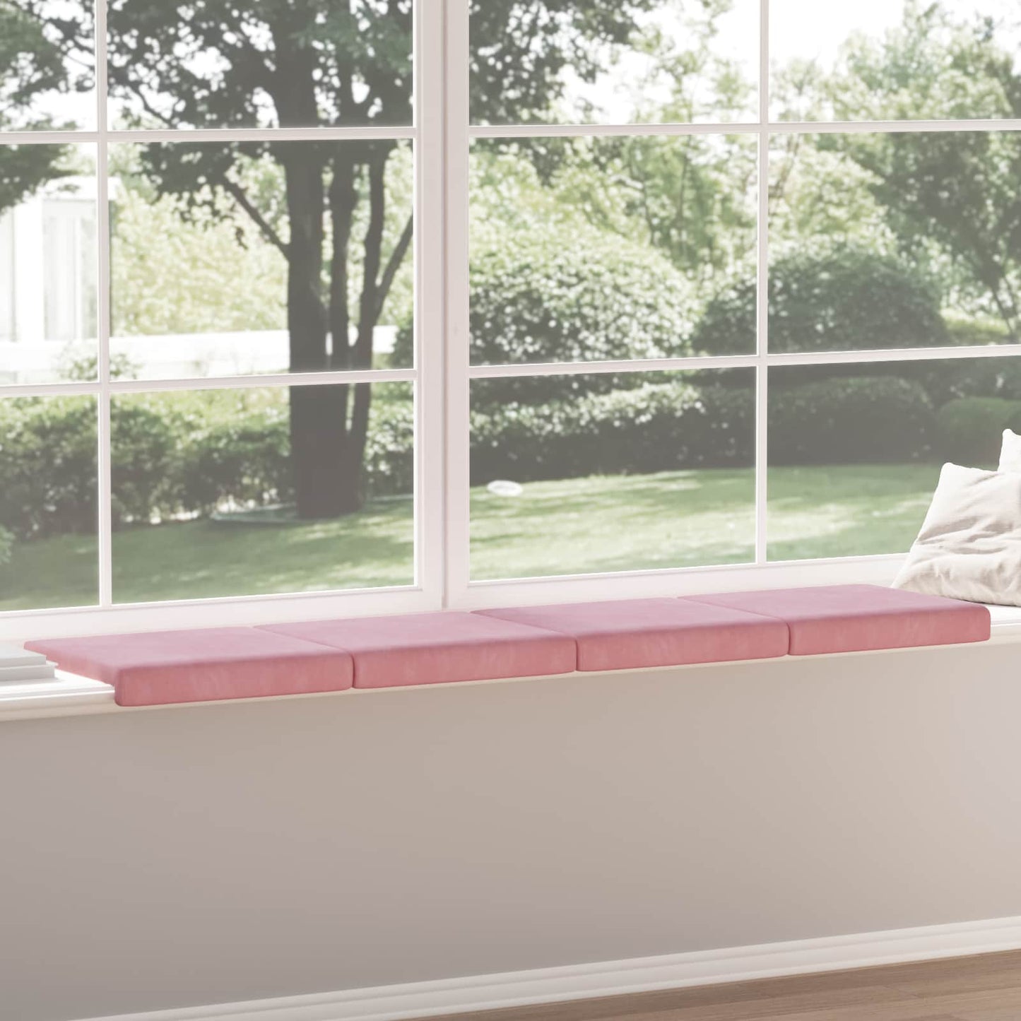 Bankkussen 4 pcs fluweel Roze Diepte 35 cm