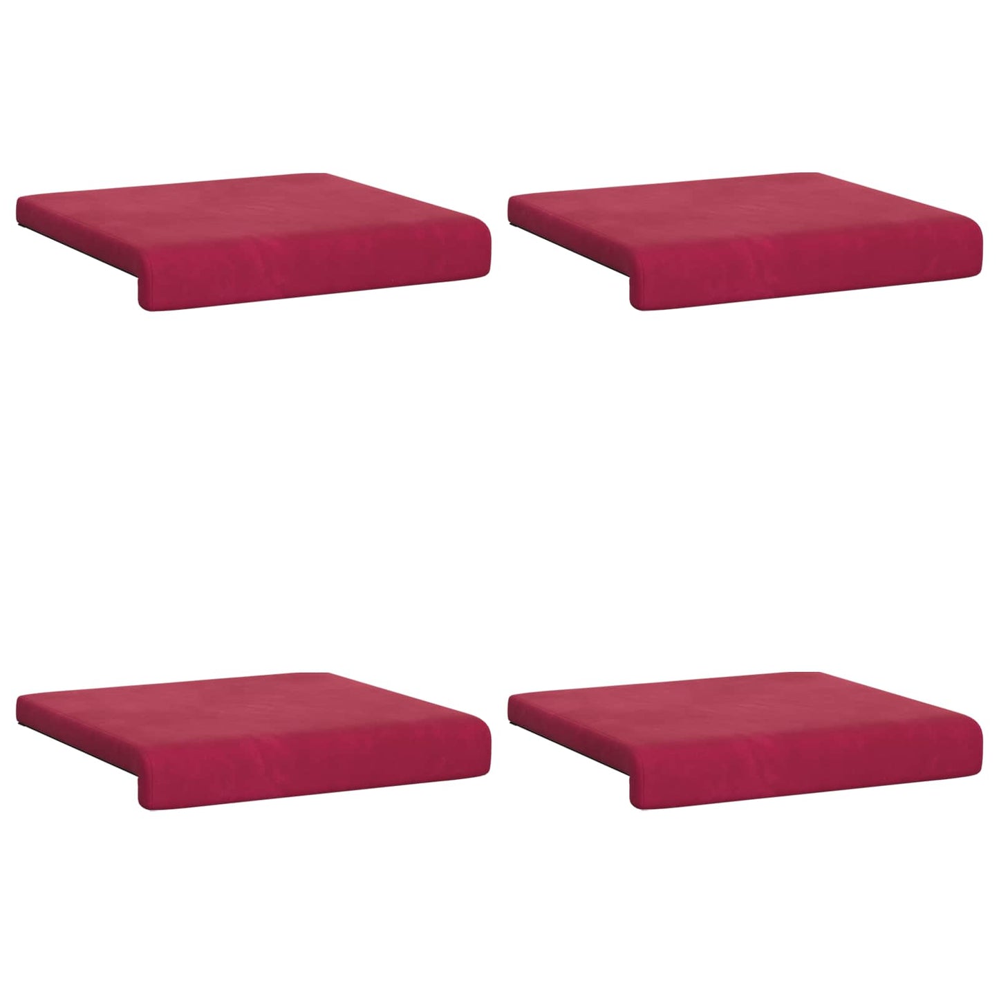 Bankkussen 4 pcs fluweel Wijnrood Diepte 35 cm