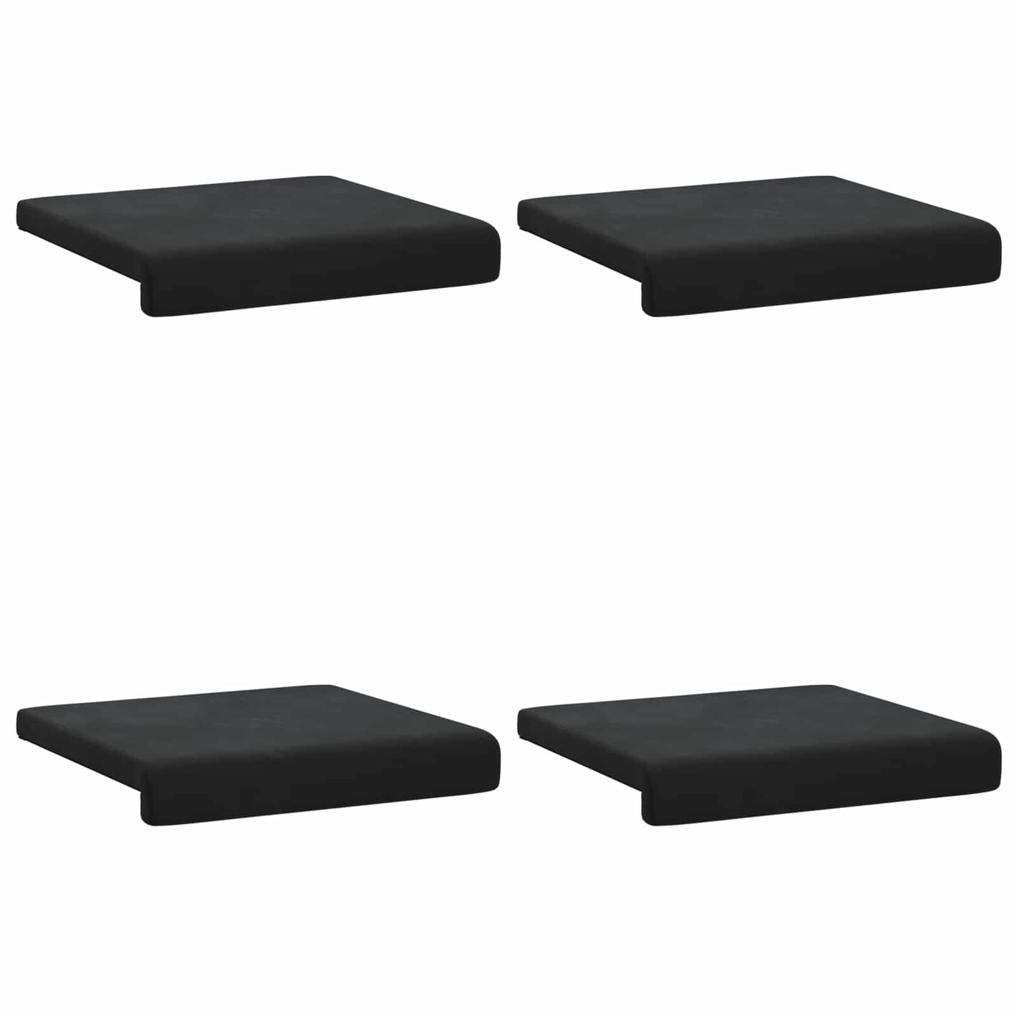 Bankkussen 4 pcs fluweel Zwart Diepte 35 cm