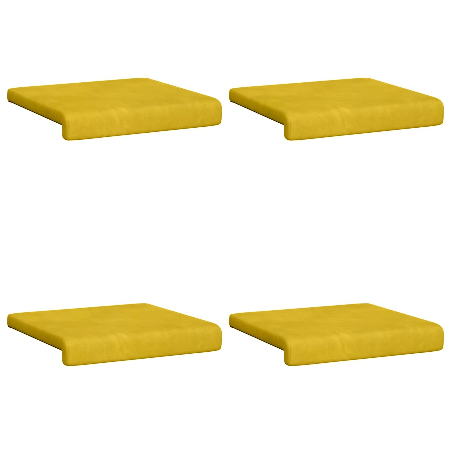 Bankkussen 4 pcs fluweel Geel Diepte 35 cm