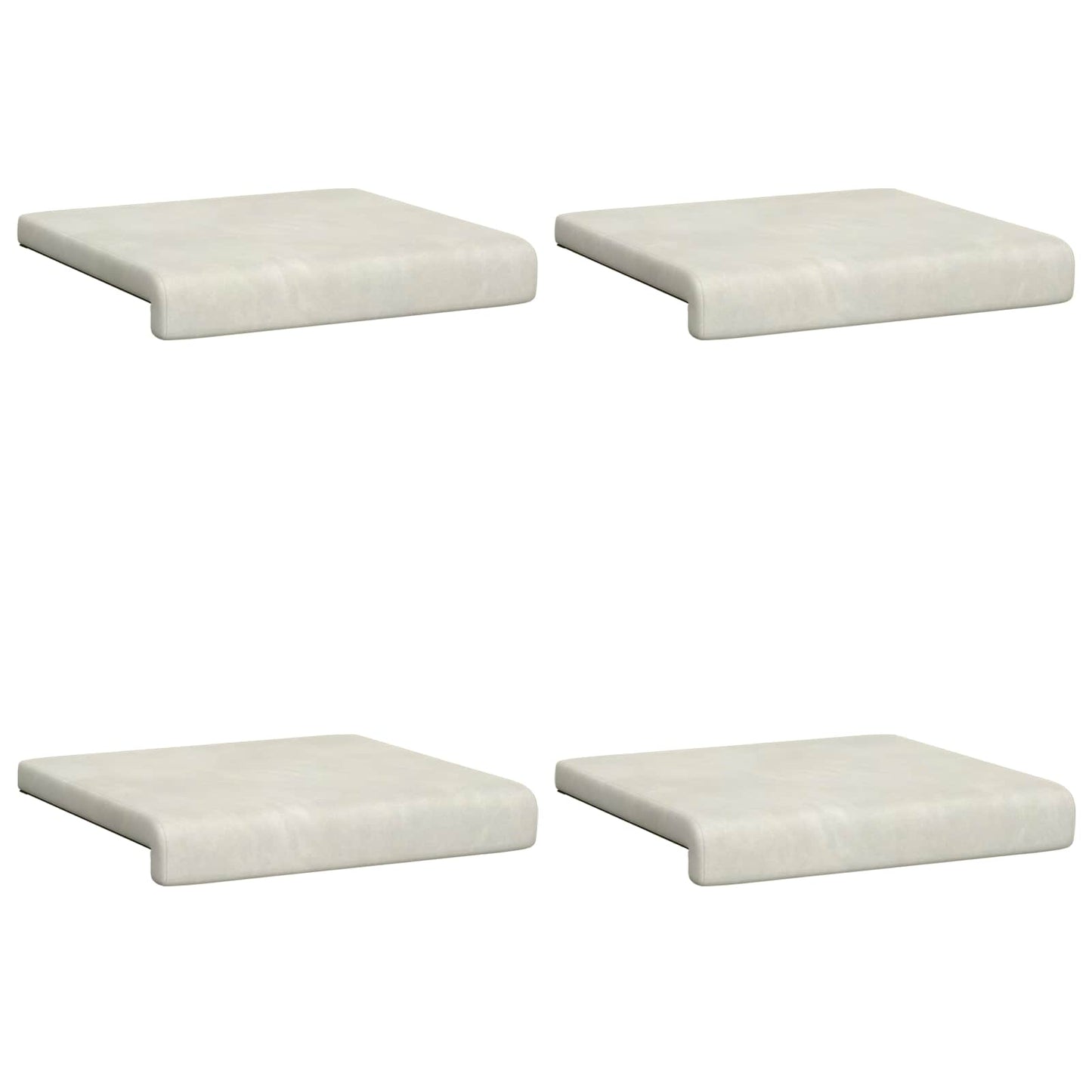 Bankkussen 4 pcs fluweel Crèmekleurig Diepte 35 cm