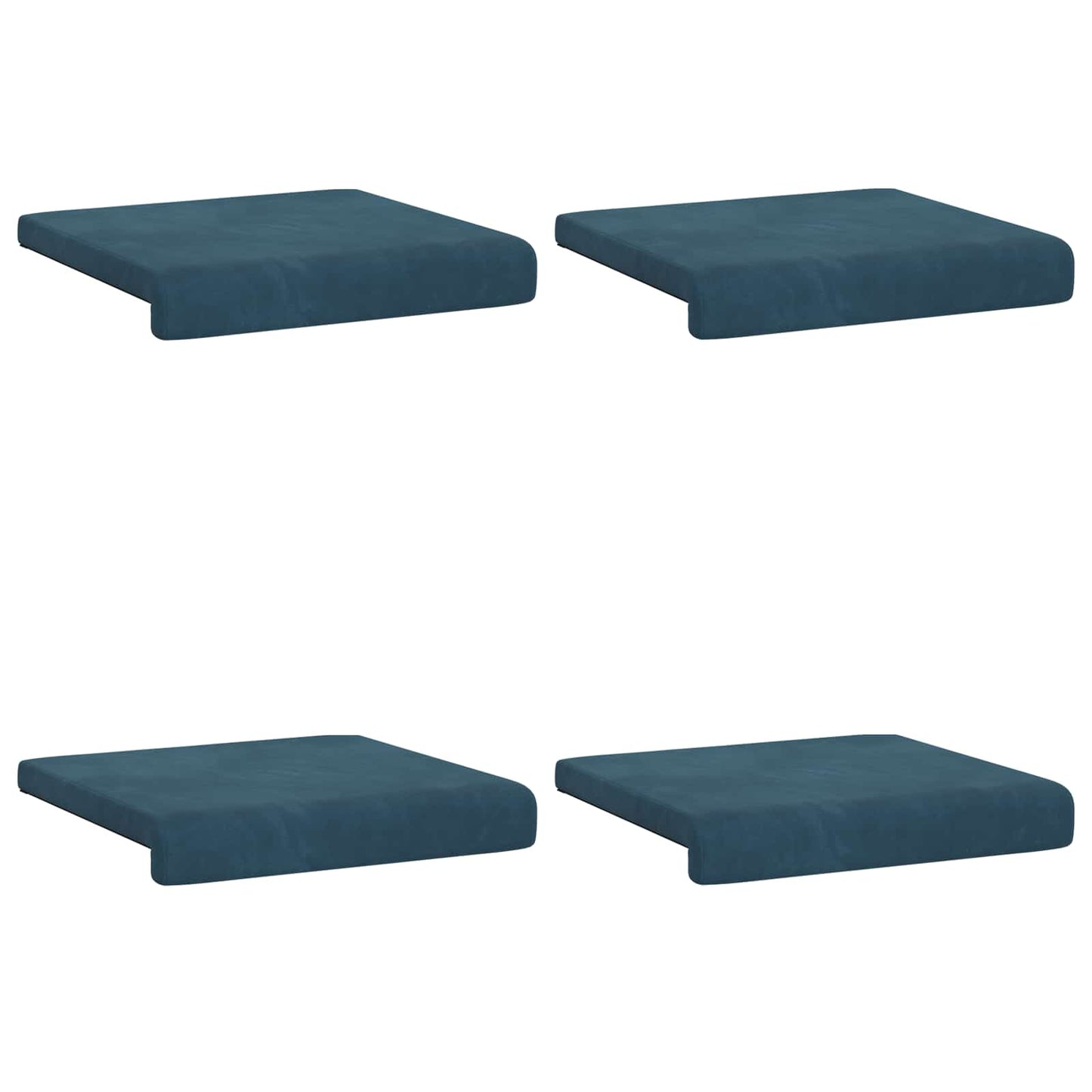 Bankkussen 4 pcs fluweel Blauw Diepte 35 cm