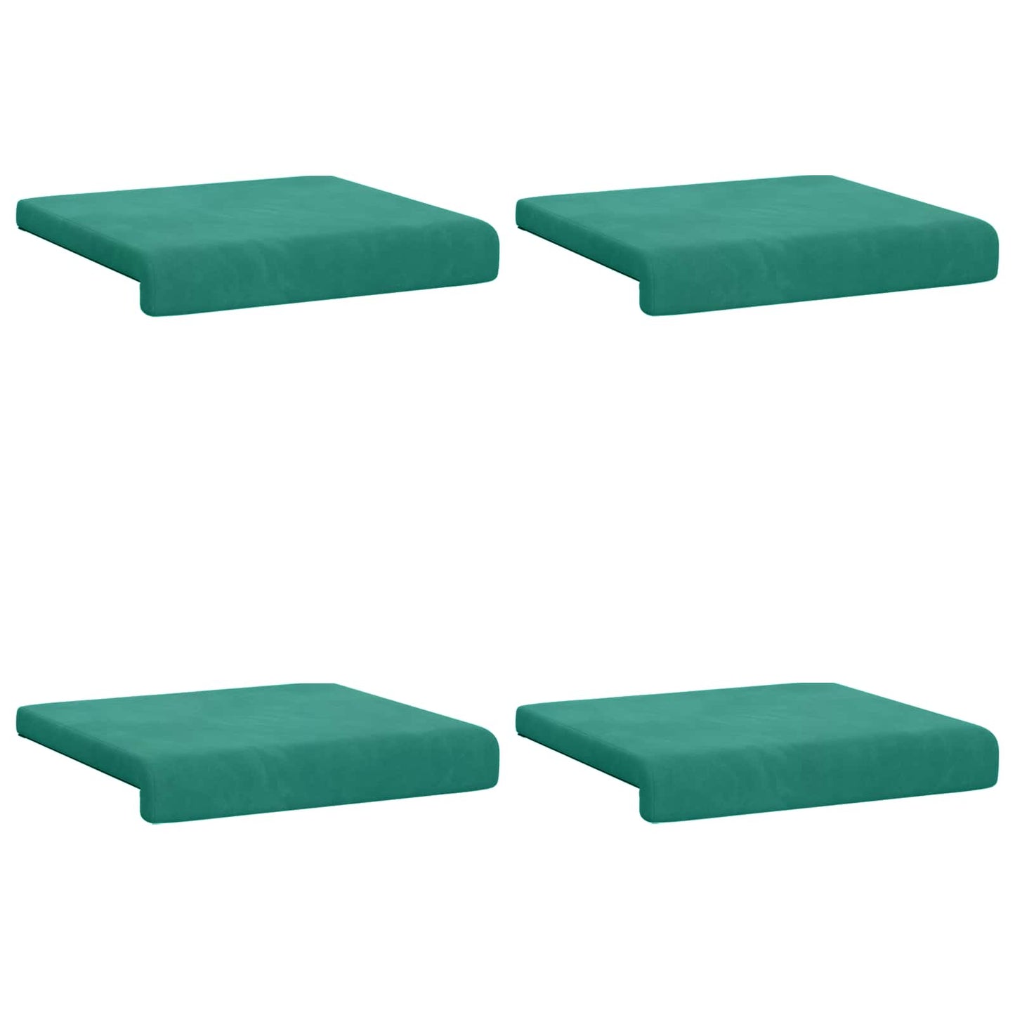 Bankkussen 4 pcs fluweel Turquoise Diepte 35 cm