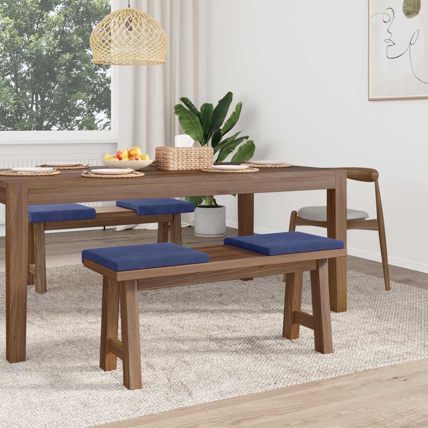 Bankkussen 4 pcs fluweel Politieblauw Diepte 35 cm