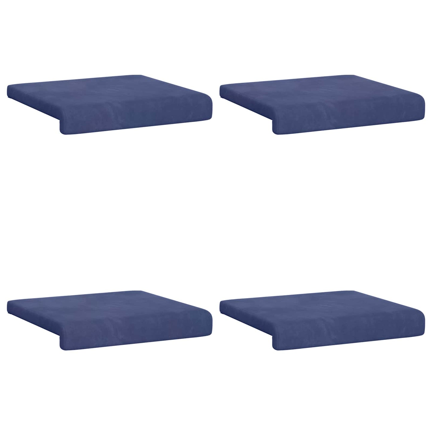 Bankkussen 4 pcs fluweel Politieblauw Diepte 35 cm
