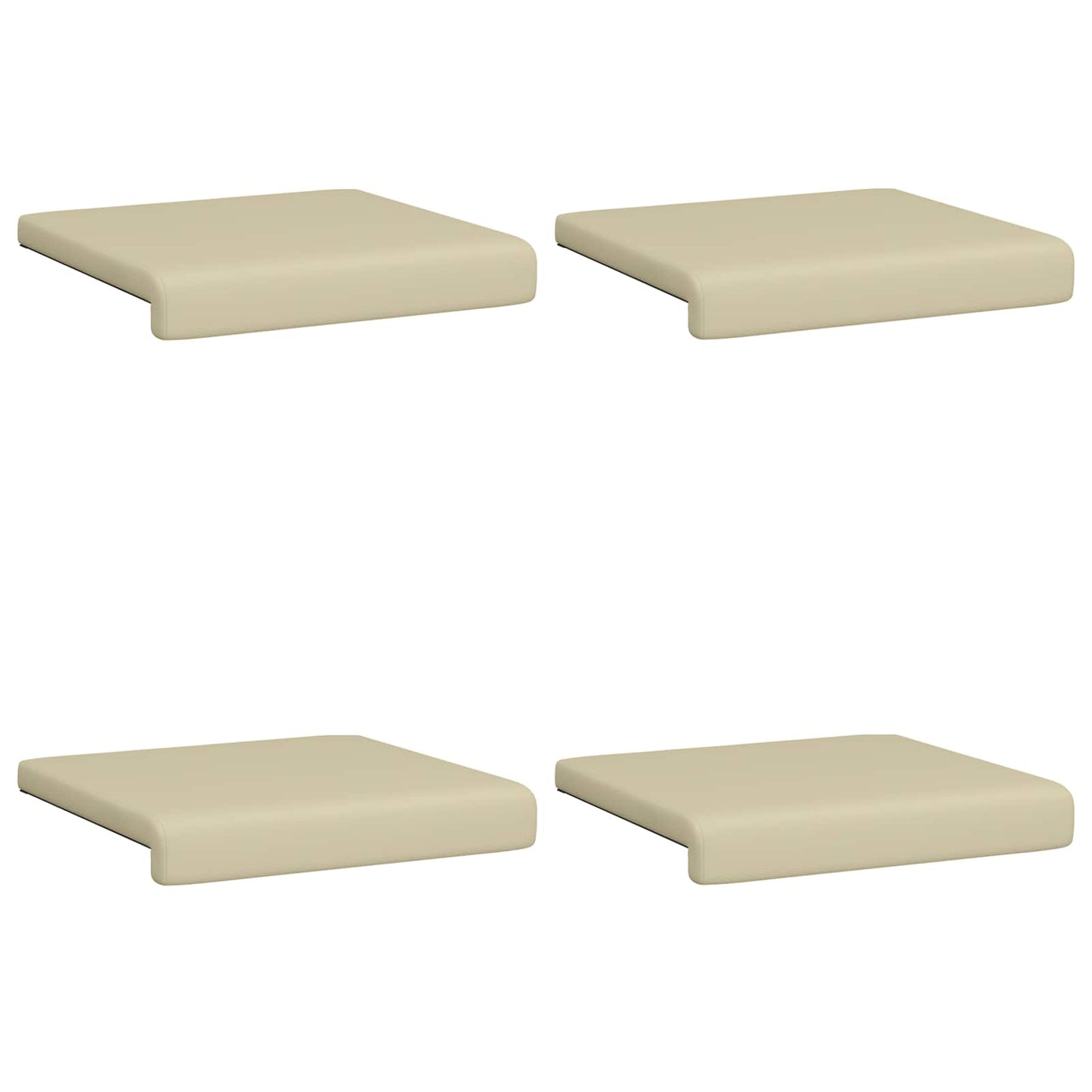 Bankkussen 4 pcs Kunstleer Crèmekleurig Diepte 35 cm
